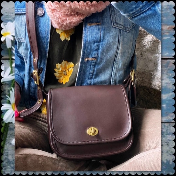 VINTAGE COACH LEGACY MAHOGANY BROWN CROSSBODY TRAIL BAG 9965 - Picture 7 of 16